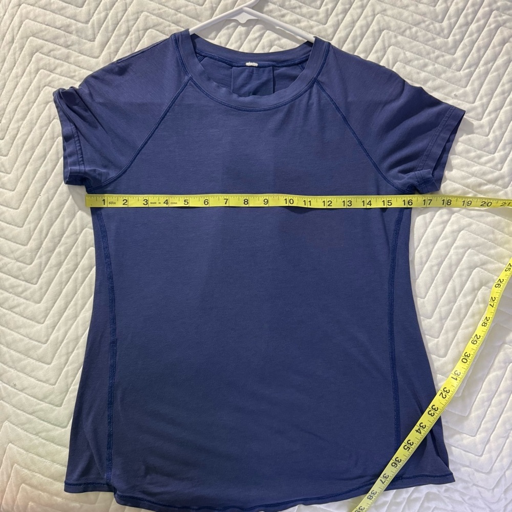 Lululemon Anahatasana Short Sleeve Tee Heathered Sapphire Blue - Picture 4 of 11